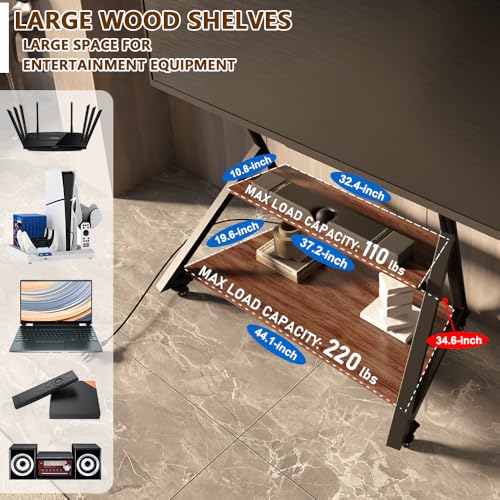 Heavy Duty Rolling TV Stand with Power Outlet for 55 to 100 inch TV, view 7