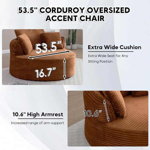 Oversized Round Chair Lounge Chaise Indoor, view 7
