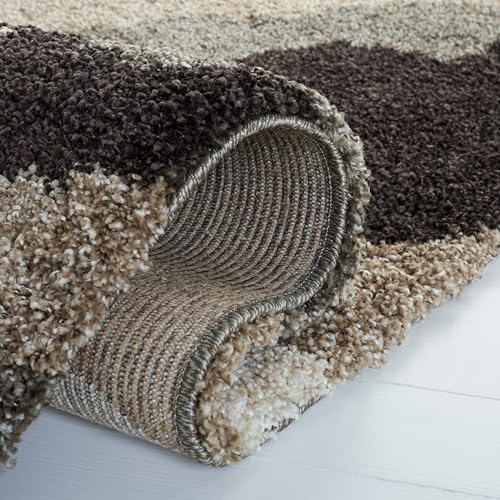 SAFAVIEH Florida Shag Collection Accent Rug - 4' x 6', Beige & Multi, Non-Shedding & Easy Care, 1.2-inch Thick Ideal for High Traffic Areas in Foyer, Living Room, Bedroom (SG453-1391)