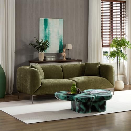 82.7" Modern Sofa with Metal Legs, Comfy Boucle Couch, Minimalist Curved Sofas, view 7