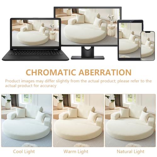 79" Foldable 2-in-1 Oversized Round Chaise Lounge, view 7