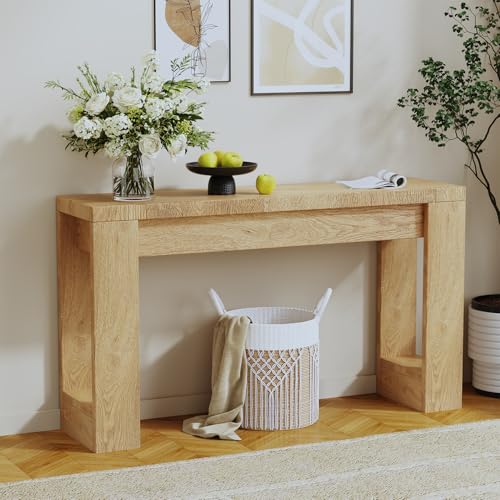 47" Console Table, Farmhouse Entryway Table, Narrow Sofa Table | Rustic Table with Storage Shelf, Sturdy Sofa Table for Hallway Living Room, Modern Wood Accent Furniture Space-Saving