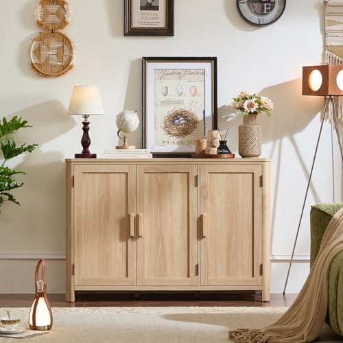 Sideboard Buffet Cabinet with Storage, 46" Arc-Shaped Credenza, view 7