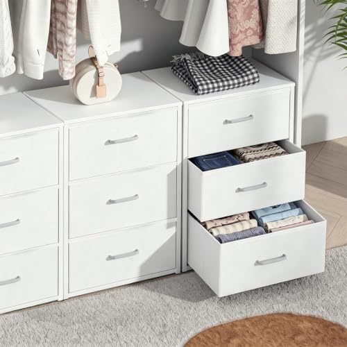 Dresser for Closet, Stackable Storage Drawers, Closet Storage, White, view 8