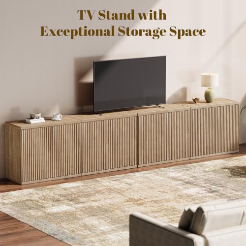 61.8" TV Stand for Living Room,Fluted Media Console Fits 55–65 Inch TVs, view 8