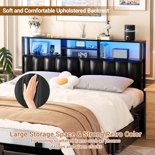 Headboard for Queen Size Bed with Storage, Upholstered Headboards, view 8