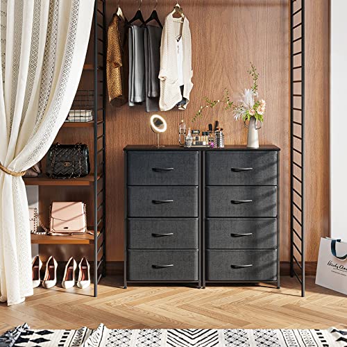 Small Dresser for Bedroom with 4 Storage Drawers, Black, view 7