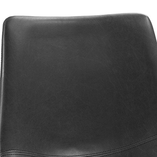 Douglas Urban Industrial Faux Leather Armless Counter Chairs, Set of 2, Black, 20"D x 18.5"W x 34.5"H