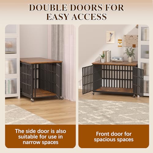 48 Inch Dog Crate Furniture, Heavy Duty Wooden Dog Kennel for Large Dogs, view 7