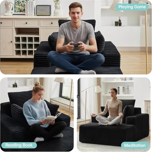 Boneless Couch Chaise Lounge Chair, 54" Oversized Cloud Sofa with Deep Seat, view 7