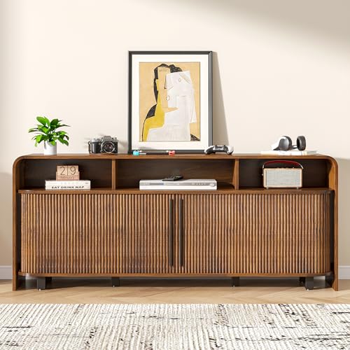 Walnut TV Stand for 65 70 75 Inch TV, view 7