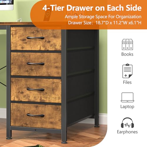 50 Inch Computer Desk with 8 Drawers for Home Office, Bedroom, Living Room, view 8