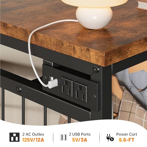 49.2" W Dresser with Hanging Rack & 6 Drawers, Grid Panel & 4 Hooks, view 6