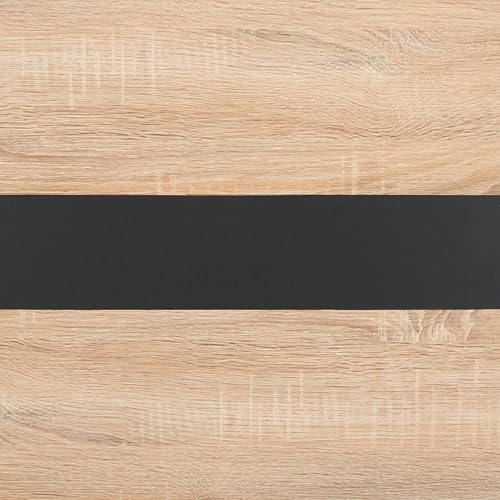 SAFAVIEH Home Collection Leith Mid-Century Scandinavian Natural/Black Stripe Rectangle Dining Table
