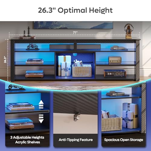 Tall TV Stand for 75 inch TV, LED Entertainment Center, view 7
