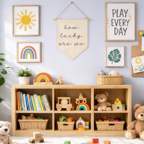 Home Bedroom Daily Reminders Affirmation Poster-Dopamine Decor,Motivational Trendy Sign,Apartment Dorm Decor,Quirky Wall Art,Positive Canvas Banner Flag Pennant Wall Art Gift-How Lucky are We