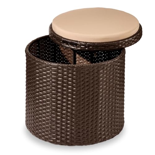 Best Choice Products Round Wicker Ottoman, view 2