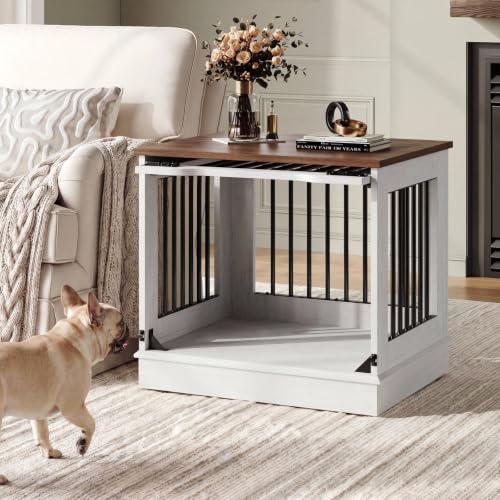 27 Inch Flip-Up Door Dog Crate Furniture for Small Dogs, view 2