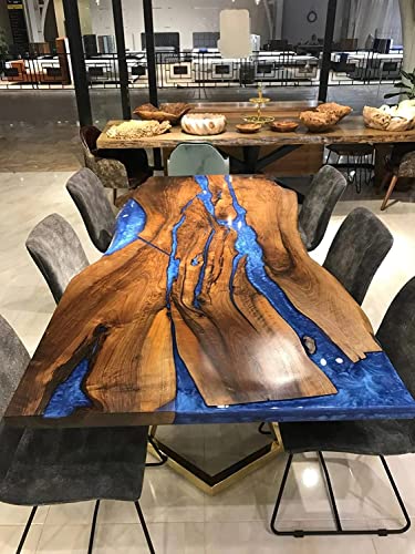 Epoxy Table Top Fully Customised Thick Resin River Table Indoor Outdoor Coffee Table Top Wooden Dining Table Top (36x20 inches) with 18 Inches Tall Legs