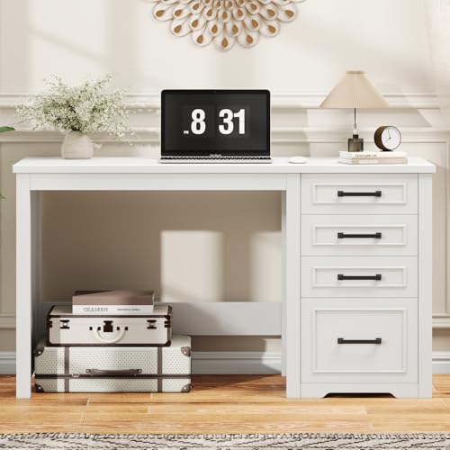 Farmhouse 49” Executive Desk with File Drawer, Cream White, view 8