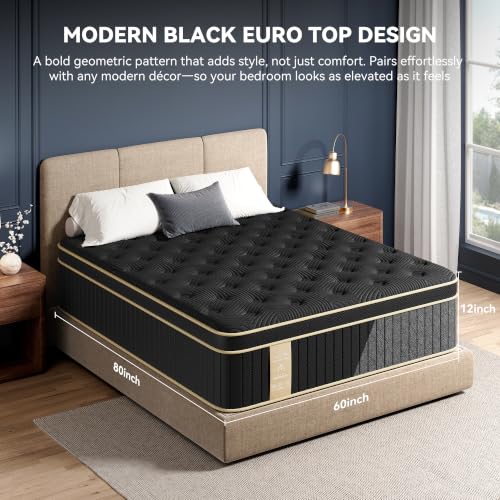 Queen Mattress, 12 Inch Hybrid Mattress Queen Size in a Box, Medium Firm, view 8