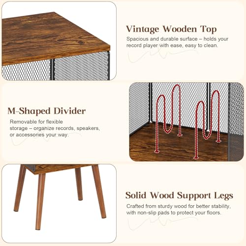 X-cosrack Record Player Stand with Storage up to 100 Albums, view 8