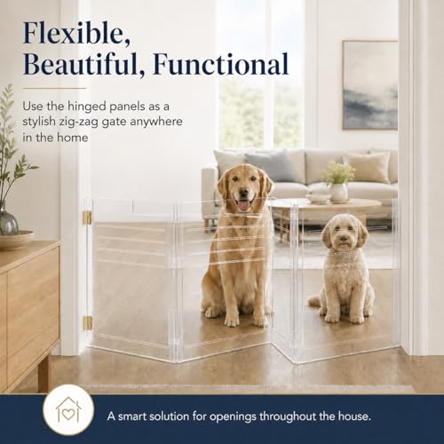 Clear Acrylic Large Dog Crate Furniture with Blush Cushion for Large Dogs, view 8
