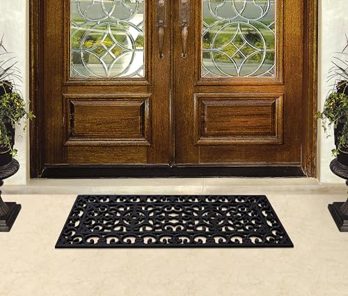 Heavy duty rubber non-slip outdoor doormat, view 7