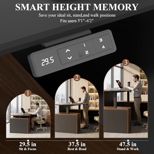 78.74" L-Shaped Electric Executive Desk with Filing Cabinet,Walnut/Black, view 7