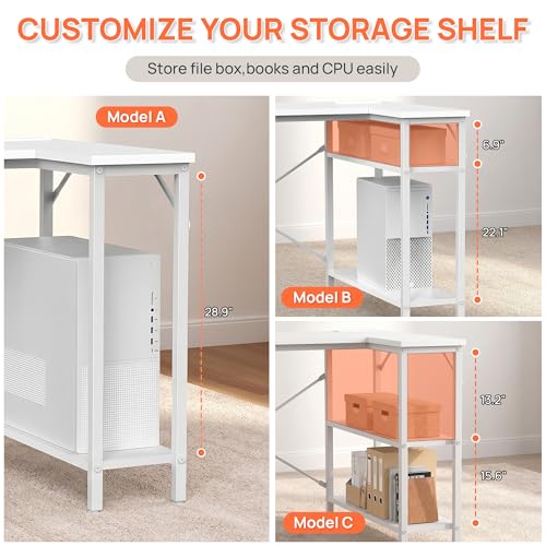 L Shaped Gaming Desk with Power Outlets, view 8
