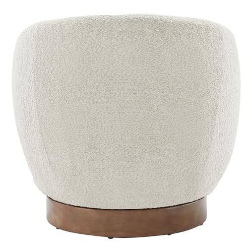 Upholstered swivel round barrel accent armchair, view 7