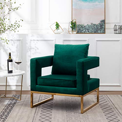 Lenola Upholstered Accent Arm Chair, Green 27.5D x 29.75W x 34.5H in