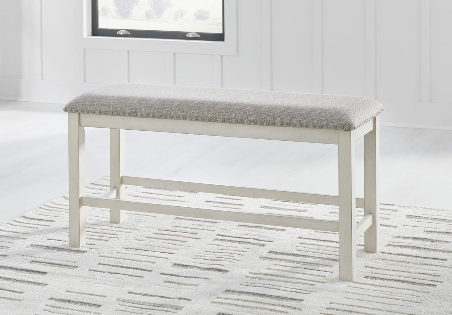 Robbinsdale 49" Counter Height Dining Bench, Antique White