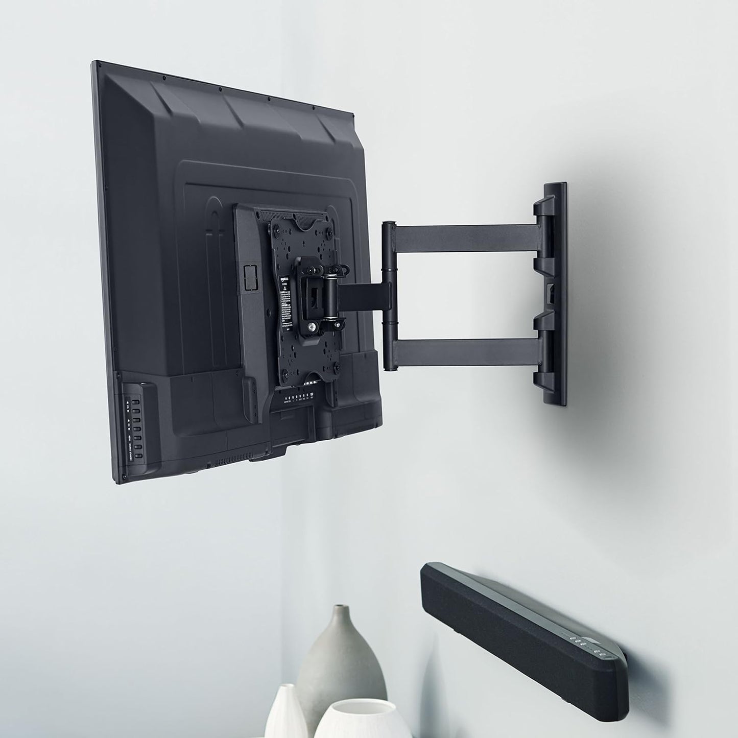 Full Motion Articulating TV Monitor Wall Mount for 26" to 55" Tvs and Flat Panels up to 80 Lbs, Black