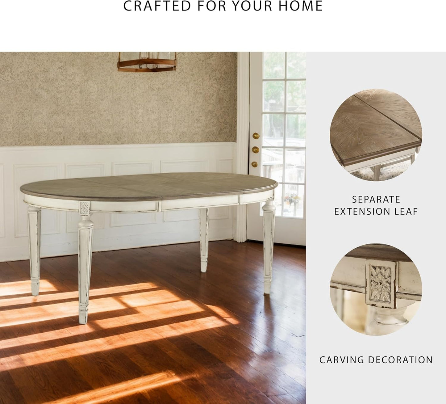 Realyn Dining Room Table, 0, Chipped White