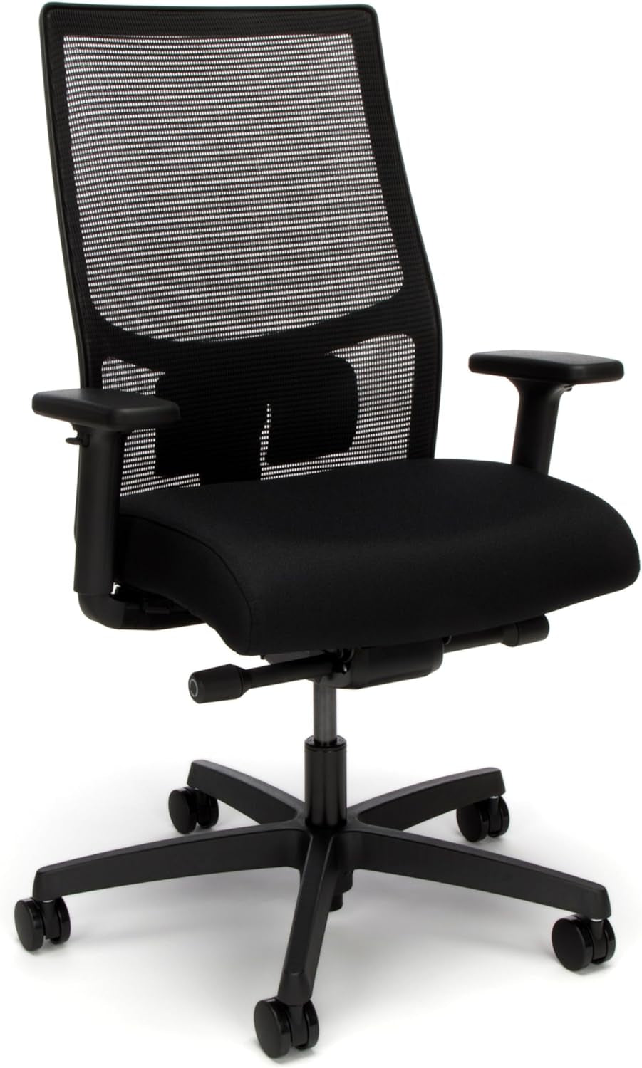 Ignition 2.0 Mid Back Task Chair, Advanced Synchro-Tilt Control, Office Chair with Lumbar Support, Height and Width Adjustable Arms, Black Frame, Black