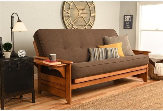 8" Full Size Spring Futon Mattress Replacement, Sleeper Sofa Bed Mattress, Linen Cocoa, Frame Not Included