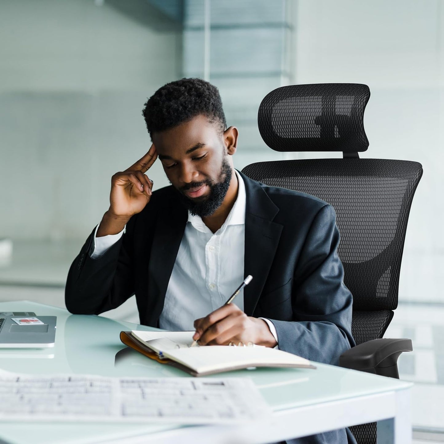 X2 Management Chair, Black K-Sport Mesh with Wide Seat - Ergonomic Office Seat/Dynamic Variable Lumbar Support/Floating Recline/Highly Adjustable/Perfect for Long Work Days