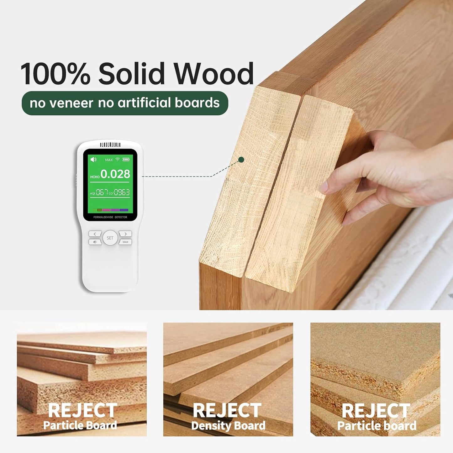 100% Solid Oak 3 Tier Ladder Shelf, Small Bookshelf, Ladder Bookshelf, Bookcase with Stable Frame, Small Table for Living Room Bedroom(Walnut, 12.6" L X 17.72" W X 31.5" H)