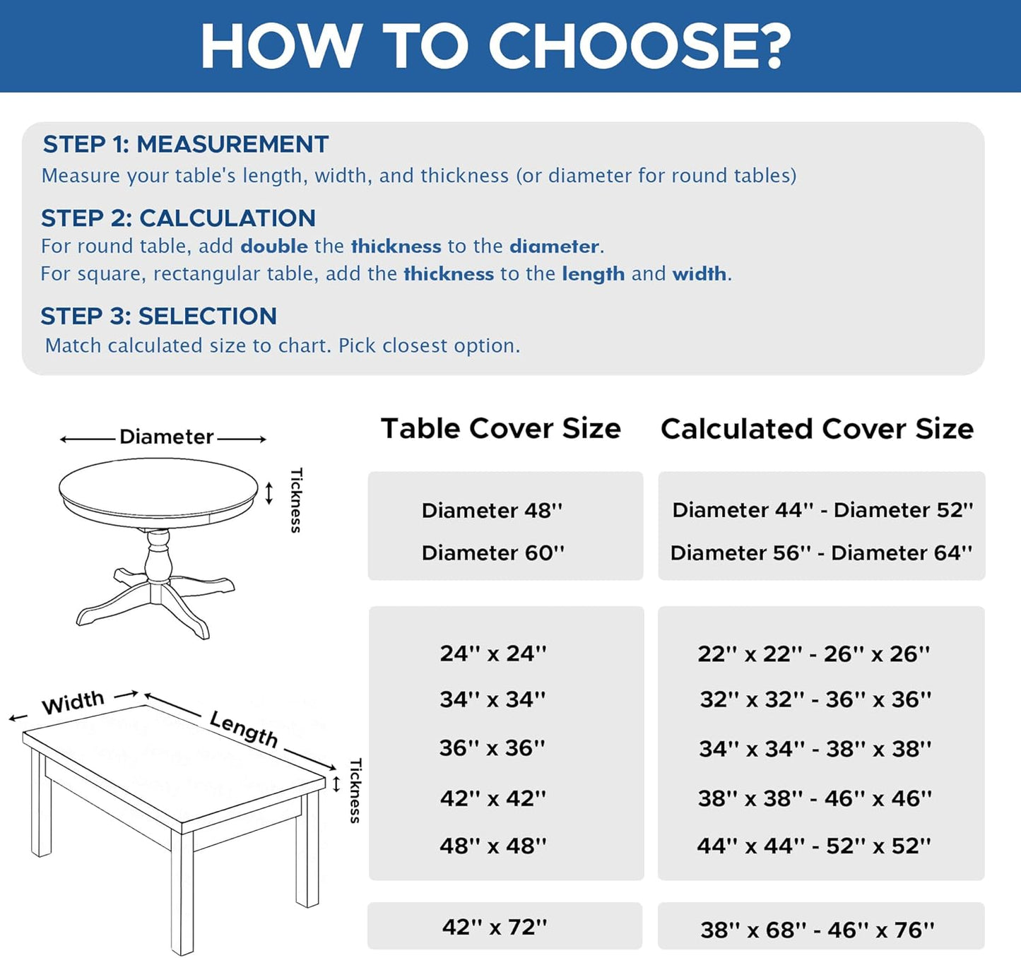 Square Fitted Tablecloth 34X34 Inch-2 Pack Black Card Elastic Spandex Table Cover-Small Stretch Folding Table Cloths Topper Cap for Kitchen Dining Picnic Patio Outdoor Party Tables