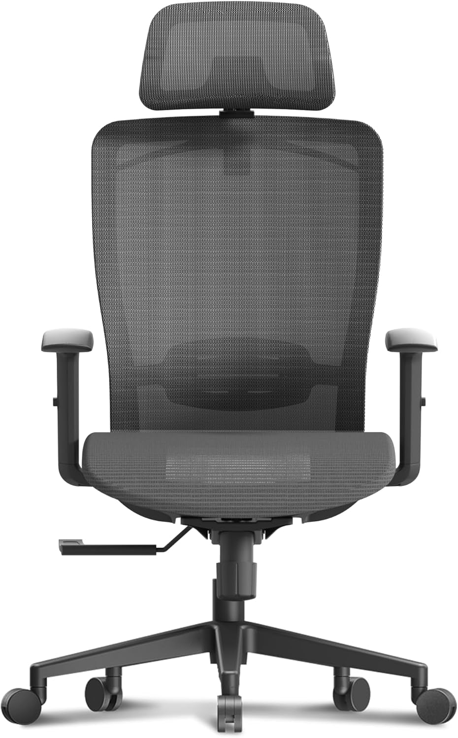 Ergonomic Office Chair, High Back Mesh Swivel Computer Chair, Executive Office Desk Chairs, with Adjustable Lumbar Support/2D Headrest/Lockable Backrest, OC3 Mesh Seat, Gray
