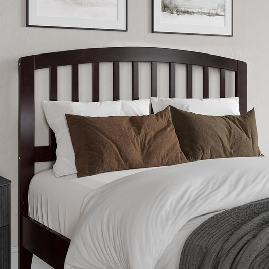 , Richmond Slatted Full Solid Wood Headboard, Walnut