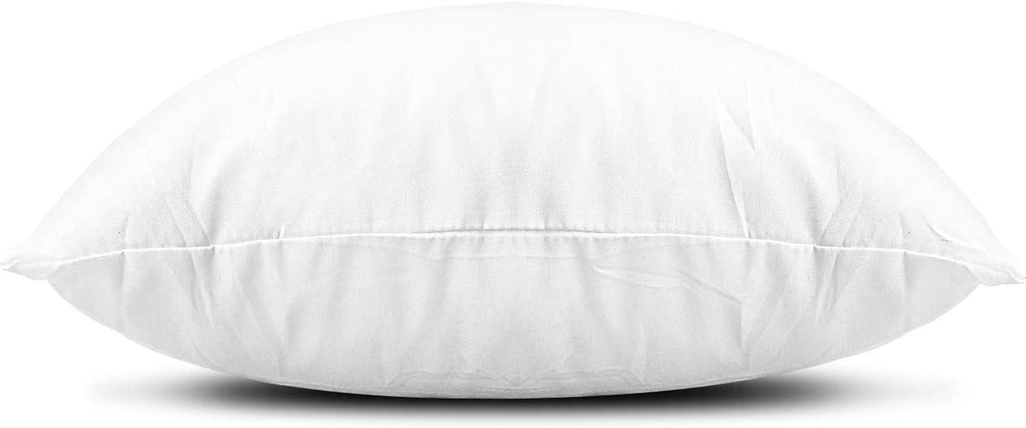 Throw Pillow Inserts, Set of 4 Lightweight down Alternative Polyester Pillow, Couch Cushion, Sham Stuffer, Machine Washable. (White, 18X18)