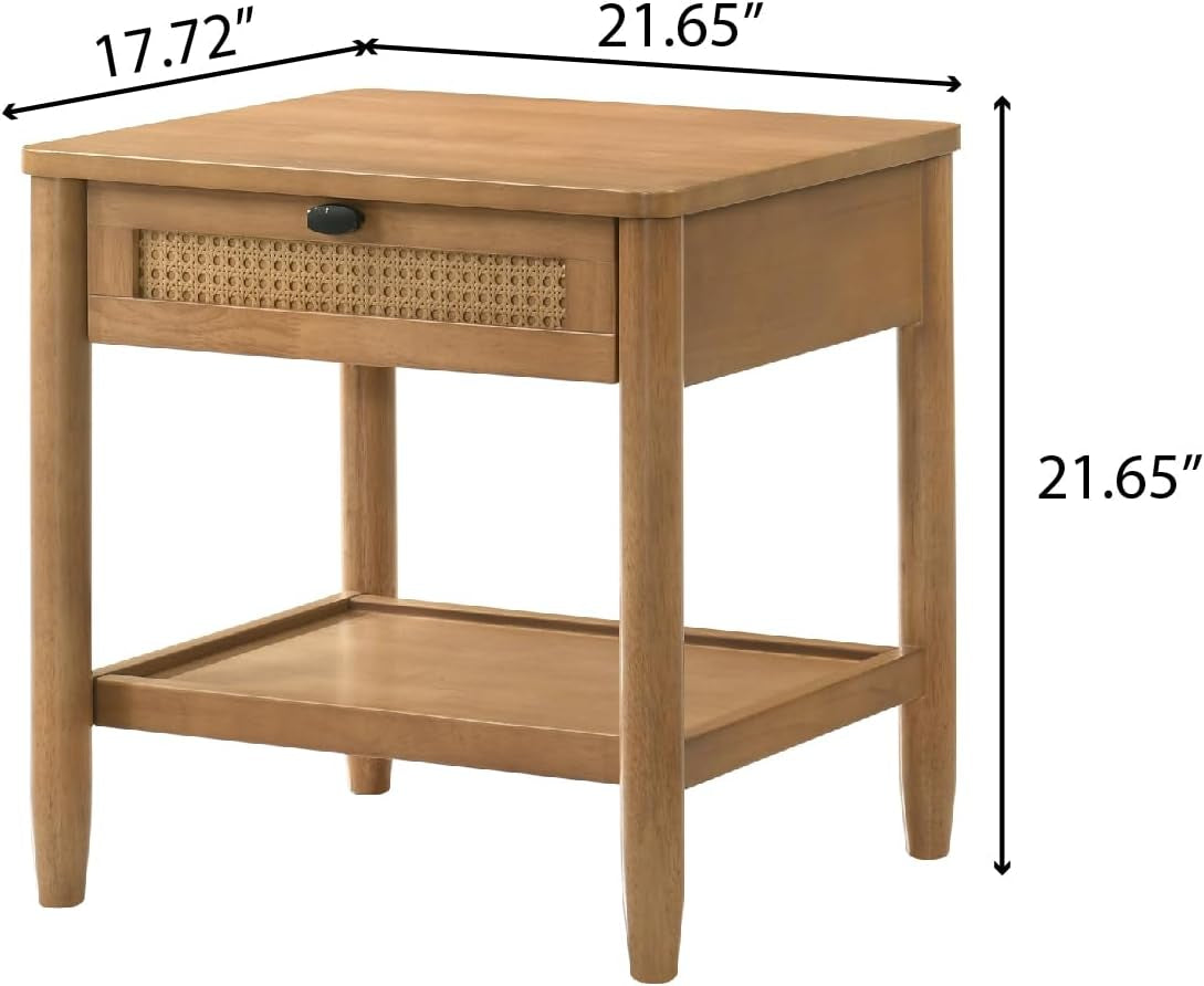 Vichy 2-Piece Rubberwood Bedroom Set with Upholstered Queen Bed and Nightstand, Corduroy