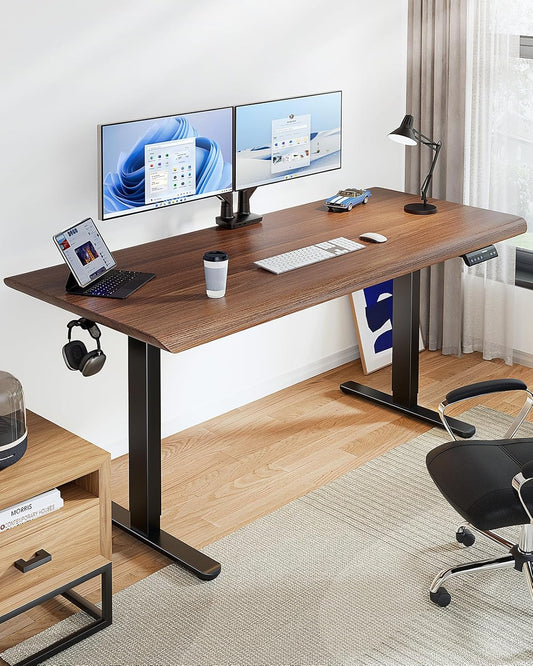 Electric Standing Desks Frame with 265 Lbs Dual Motor,Thick T-Shaped Desk Legs Made of Automotive Grade Steel,For Max 90″X31.5″ Desktop, Height Adjustable Desk Frame for Home Office, Frame Only