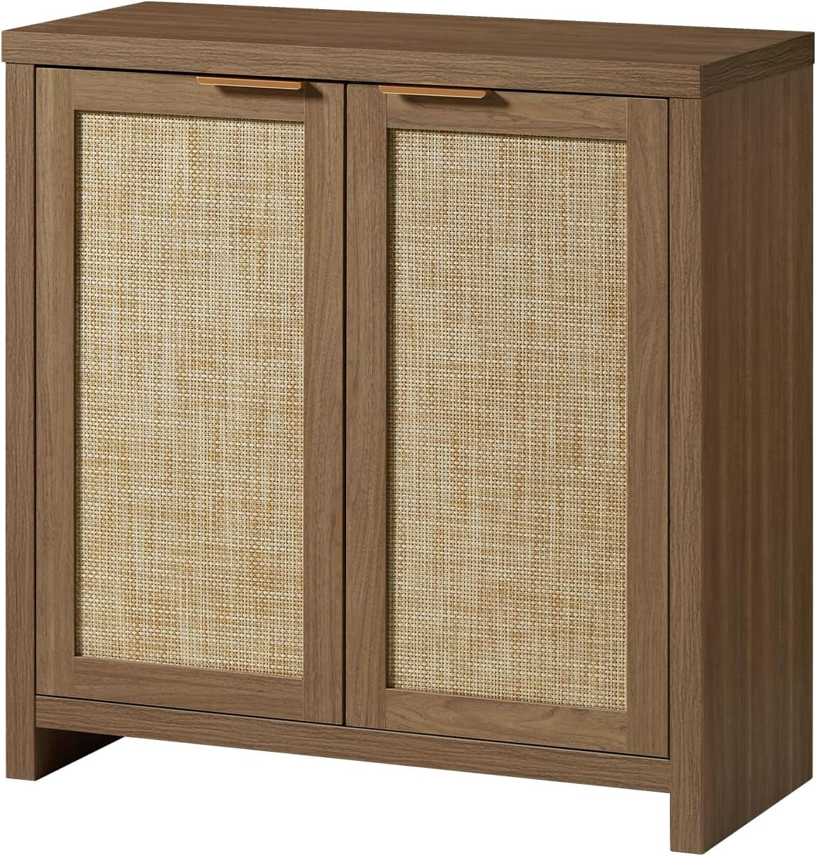 Hampstead Storage Sideboard Cabinet with Rattan Doors and Adjustable Shelves, Buffet Kitchen Cabinet Cupboard Console for Living Room