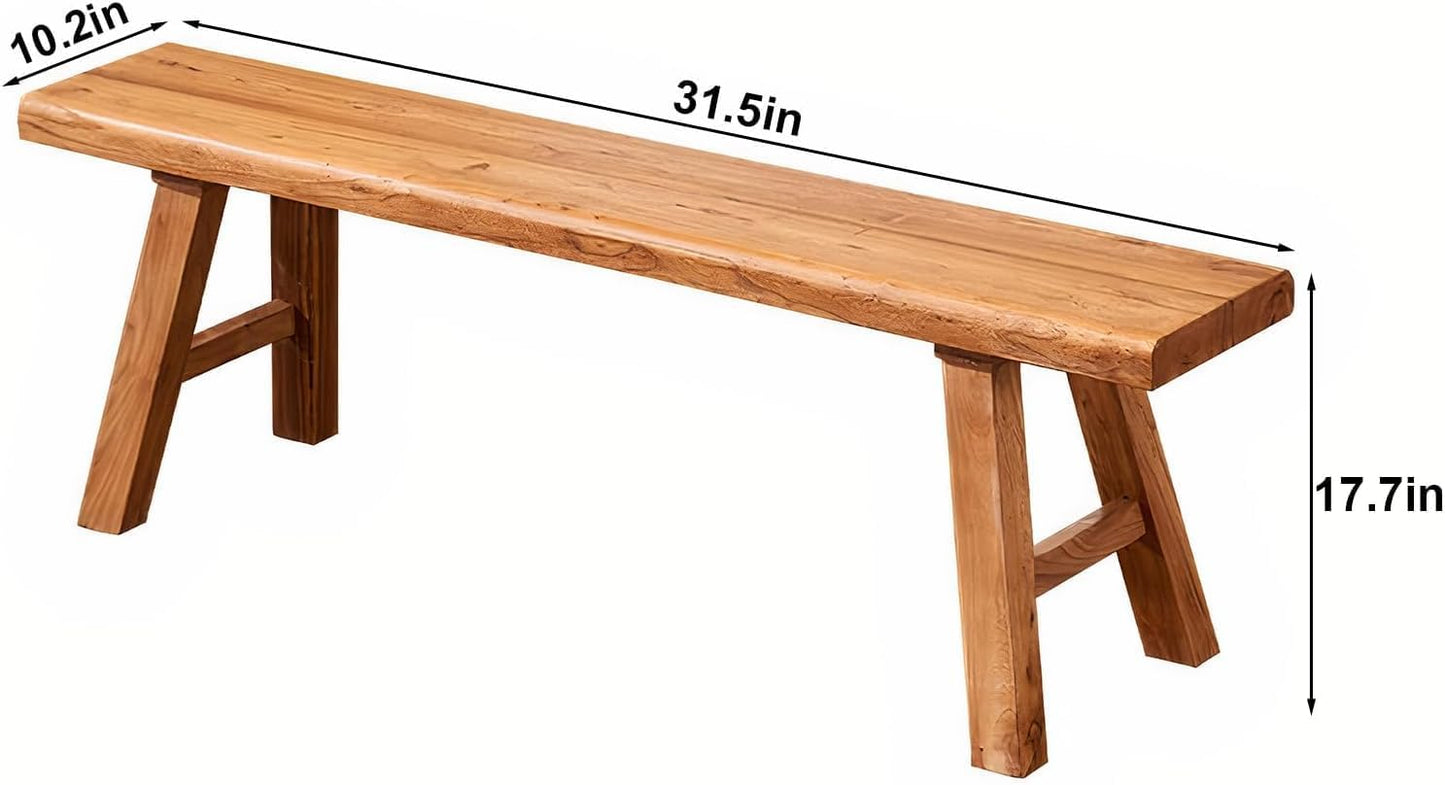 Wood Bench Indoor Farmhouse Narrow Entryway Bench, Skinny Long Bench for End of Bed, Benches for Entry, Kitchen, Dining Room,Hallway 31Inch