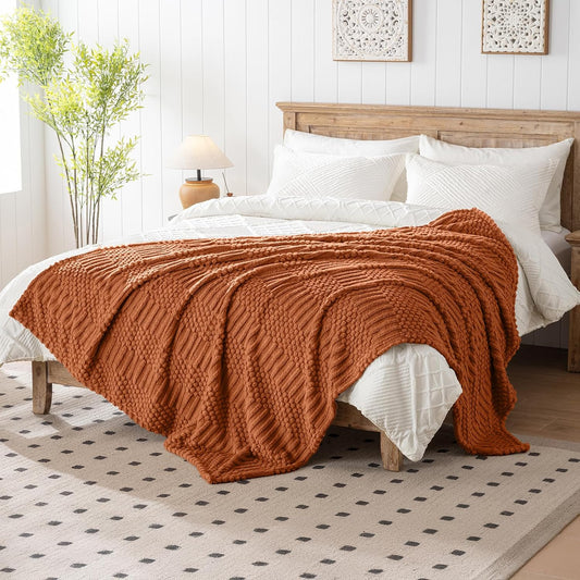 50X70 Inch Rust Throw Blanket - Soft & Fluffy Fleece, Cute & Aesthetic, Perfect for Sofa, Couch, Chair, Bed, Living Room & Bedroom, All-Season Use, Plush & Cozy Decorative Blanket