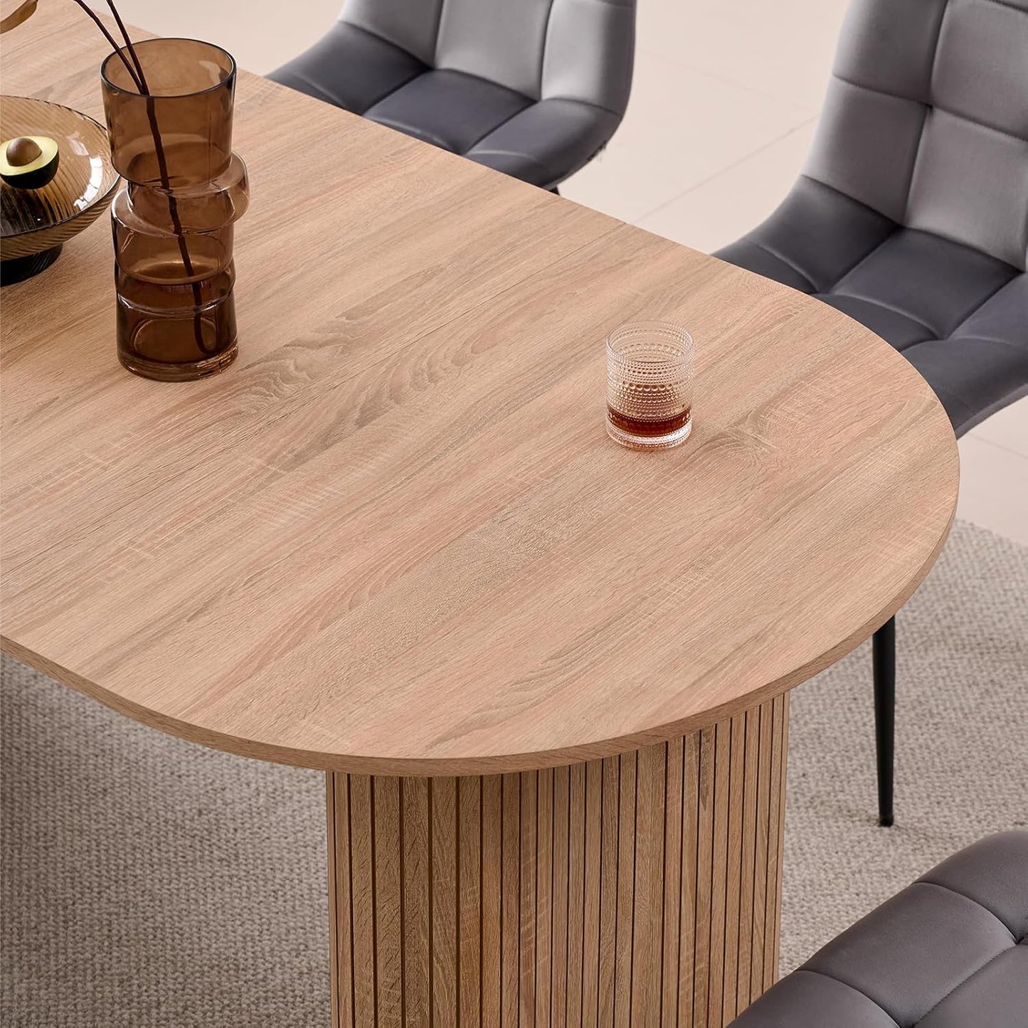 70.8" Oval Dining Table for 4 6 Person, Modern Farmhouse Kitchen Dinner Table for Breakfast Dining Receiption Room (Only Table), Natural