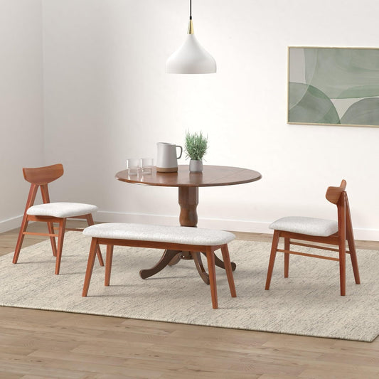 , 42" round Dual Drop Leaf Pedestal Dining Table, Solid Wood, Real Parawood, 42" W X 42" D X 29.5" H, Easy Assembly, Espresso